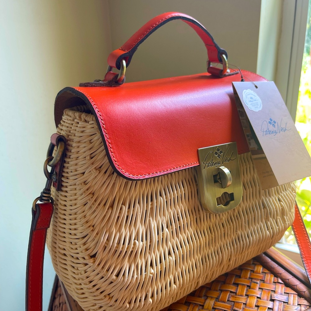 Patricia Nash leather and wicker crossbody